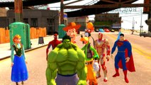 Lightning Mcqueen Nursery Rhymes Songs with Hulk Spiderman Iron Man Captain America Frozen Elsa