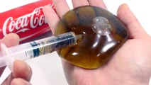 DIY How To Make Real Coca Cola Syringe Glue Slime Water Balloons Ball Learn Colors Slime Icecream