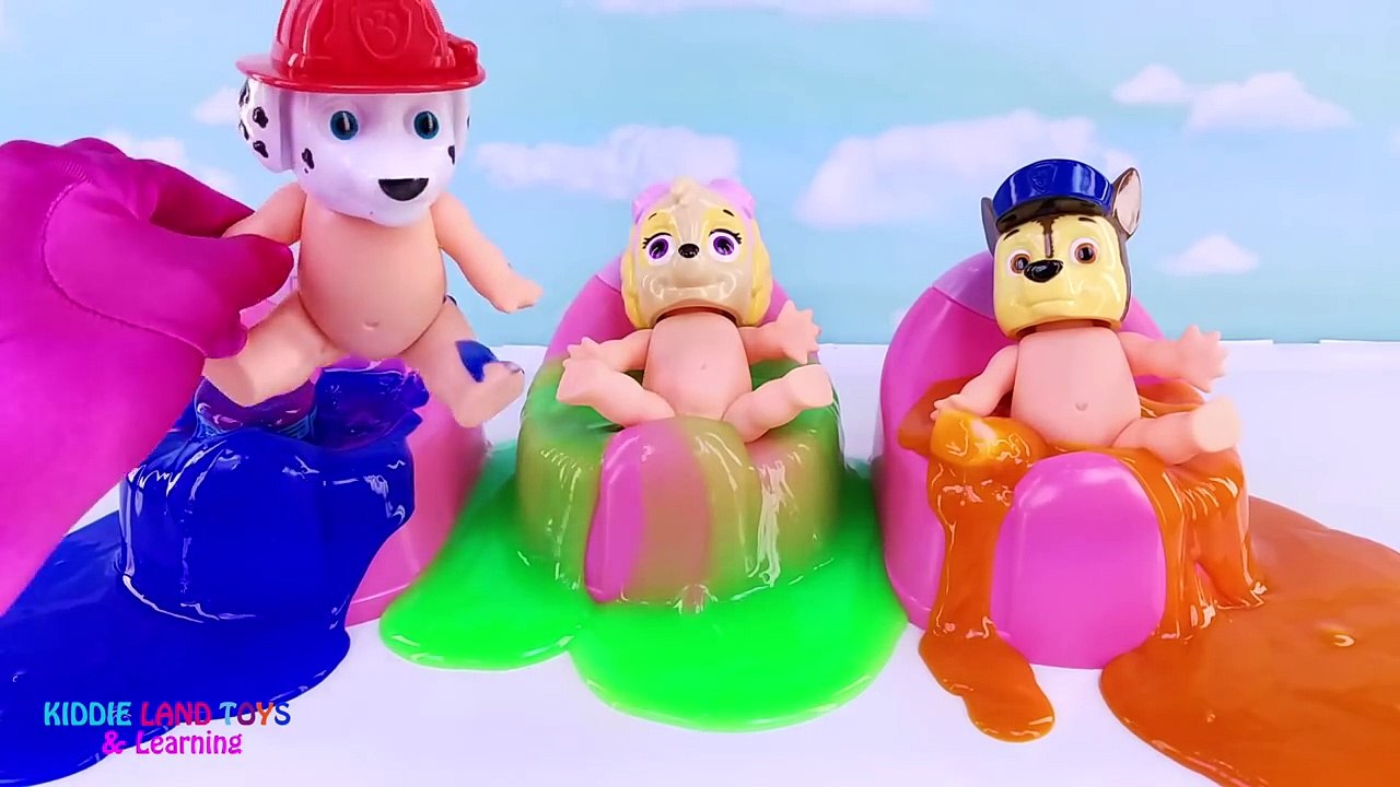 Paw Patrol Skye Chase Babies Clay Slime Potty Training Toy Surprises Learn Colors Fun Pretend Play