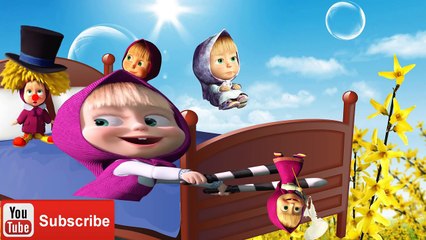 Five Little Mashas Jumping on the Bed | Five little monkeys jumping on the bed