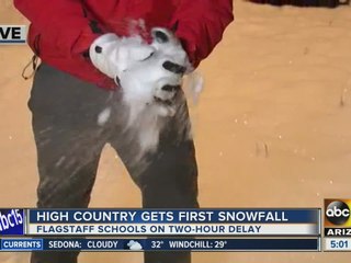 Snowy conditions in Flagstaff Monday morning