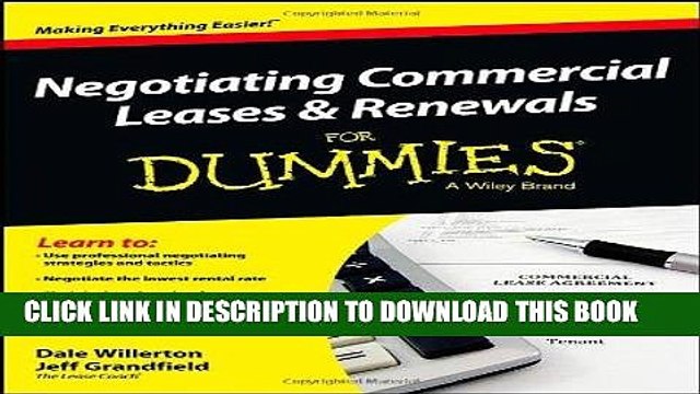 [PDF] Negotiating Commercial Leases Renewals For Dummies Full Online
