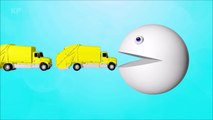 Learn Colors with Pacman for Kids and Toddlers - Trucks Compilation - Funny Videos to Learn Colours