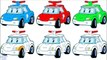 Learning Colors with Street Vehicles Robocar Poli Coloring - Coloured Cars Learn Colors in English