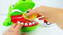 Crocodile Freak Game w/ Spongebob Surprise Eggs & POKEBALL Pikachu Toy