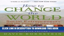 [READ] Kindle How to Change the World: Social Entrepreneurs and the Power of New Ideas, Updated