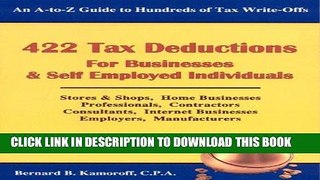 [READ] Kindle 422 Tax Deductions for Businesses   Self Employed Individuals (475 Tax Deductions