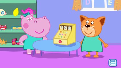 Hippo Peppa Baby Shop. Learn Digits. Animation game for kids