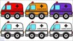 Learning Colors with Street Vehicles Ambulance Coloring - Coloured Cars Learn Colors in English