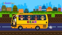 Bear Wheels On The bus Nursery Rhymes | Bear Animal Cartoon Rhymes for Children Kids Rhymes