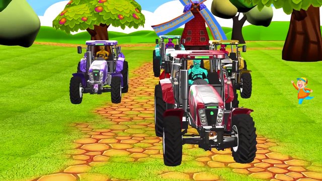 Spiderman Sits On Cow SpiderGirl Hulk Dinosaurs Frozen Elsa Gorilla Finger Family Nursery Rhymes