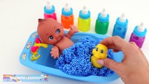 Baby Doll Bathtime Learn Colors Clay Slime & Foam Surprise Toys Colours RainbowLearning