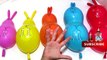 Five Rabbits wet Balloons Song- Learn Colors Water Balloon Finger Family Nursery Rhymes