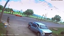 Chilling CCTV! 'Ghost' arrises from body after fatal accident