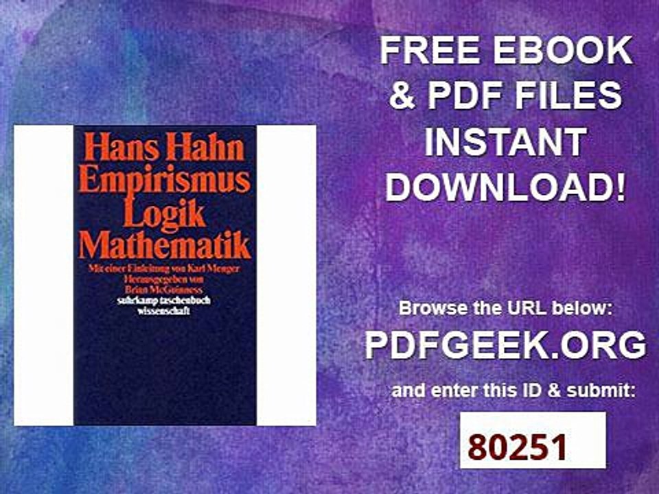 Empirismus, Logik, Mathematik (suhrkamp taschenbuch wissenschaft)