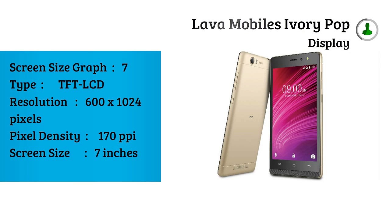 Lava Mobiles Ivory Pop specs