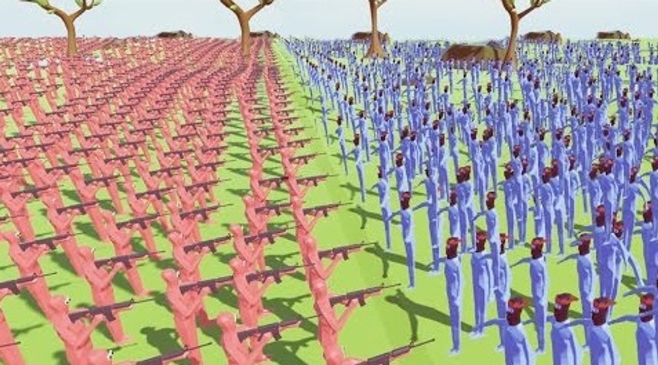KWEBBELKOP-1000 MACHINE GUNS vs. 1000 NINJA'S! (Totally Accurate Battle Simulator)