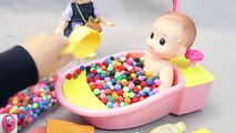 Baby Doll Bath Time in Colors Play Doh Dots Surprise Eggs Toys !! Kids TV - Surprise eggs