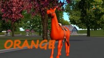 Learn Horse Colourful Colour Song | Learning Colours 3D Animals Popular Rhymes For Childrens