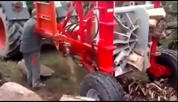 amazing tree cutting machine, amazing wood splitter, awesome wood cutting equipment 2016