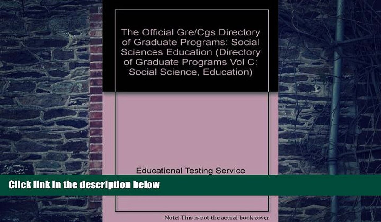 Price The Official Gre/Cgs Directory of Graduate Programs: Social Sciences Education (Directory of