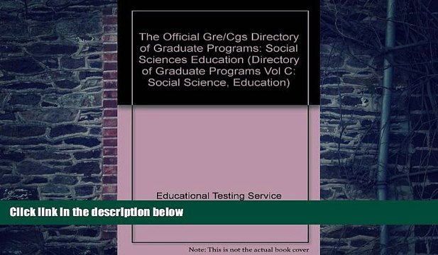 Price The Official Gre/Cgs Directory of Graduate Programs: Social Sciences Education (Directory of