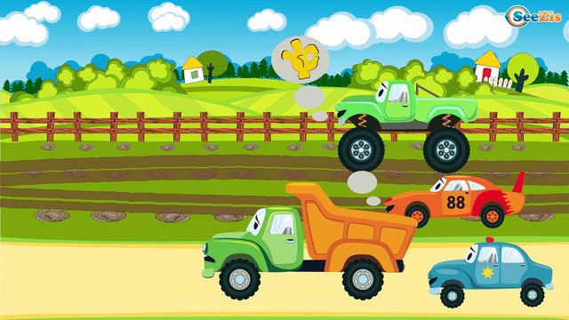 Camión - Camiónes infantiles - Dibujos animados de Coches - Carritos para niños