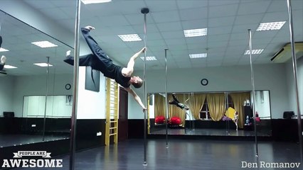 Walking on air! Amazing anti-gravity pole stepping PEOPLE ARE AWESOME 2016 HD
