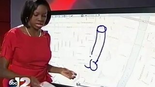 Oops! TV Reporter Accidentally Doodles Giant P While Talking About Construction