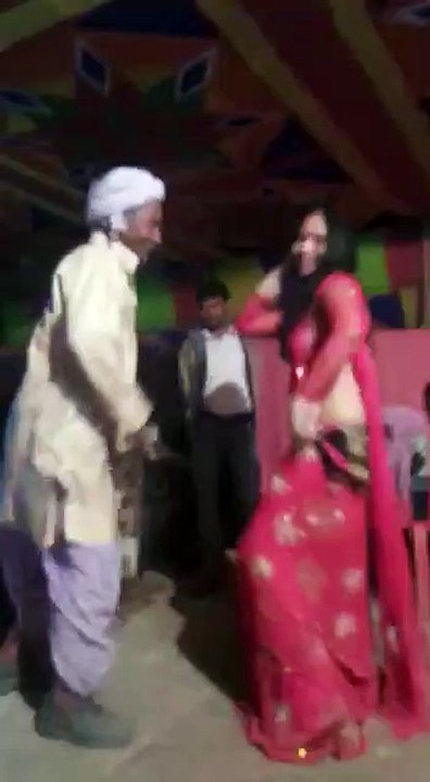 Funny Old man, dancing with hot dancer