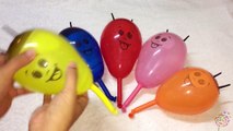 5 Wet Balloons Popping Show - Learning Colors With Baby Worm Water Balloons