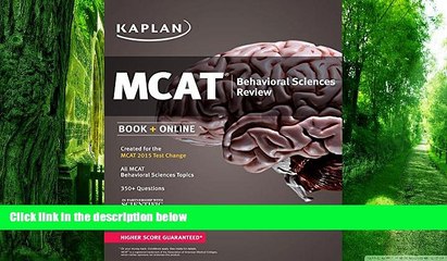 Pre Order Kaplan MCAT Behavioral Sciences Review: Created for MCAT 2015 (Kaplan Test Prep) Kaplan