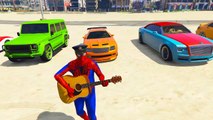 Cars Transportation with Policeman Spiderman! Car & Trucks for Kids Nursery Rhymes Songs