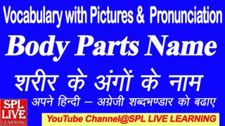 English Vocabulary - Body parts name with picture and Hindi meaning - शरीर के अंगो के नाम