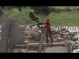 Preci (PG) - Terremoto, recupero bare e copertura tetto Abbazia Sant'Eutizio (28.11.16)