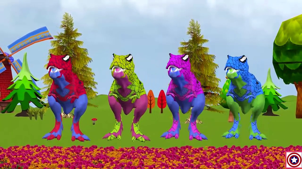 Jurassic Park T-Rex GIANT LIFE SIZE DINOSAURS | Spiderman Dinosaur Vs Dinosaur Cartoon Short Movie