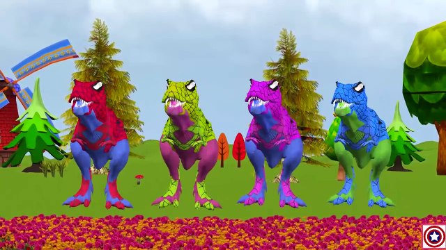 Jurassic Park T-Rex GIANT LIFE SIZE DINOSAURS | Spiderman Dinosaur Vs Dinosaur Cartoon Short Movie