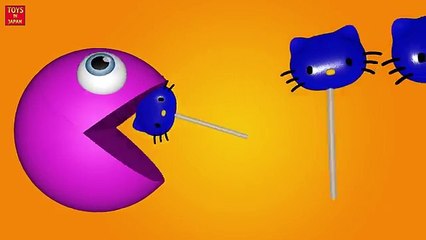 Learning Colors With Packman, Packman Eat Hello Kitty Lollipop, Teach Colours, Nursery Rhymes