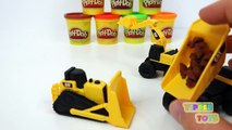 Construction Machines for Children Learning Video Play-Doh Dump Truck Bulldozer Wheel Loader Backhoe