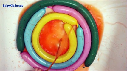 Lillipop Rainbow wet Balloons Learn colors Balloon water Finger Nursery Rhmes Compilation