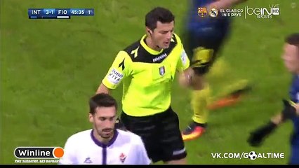 Gonzalo Rodriguez Red Card   - Inter 3 - 1 Fiorentina 28.11.2016