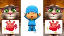 Learn Animals with My Talking Tom and Pocoyo Colours for Kids Children Toddlers Baby Play Videos