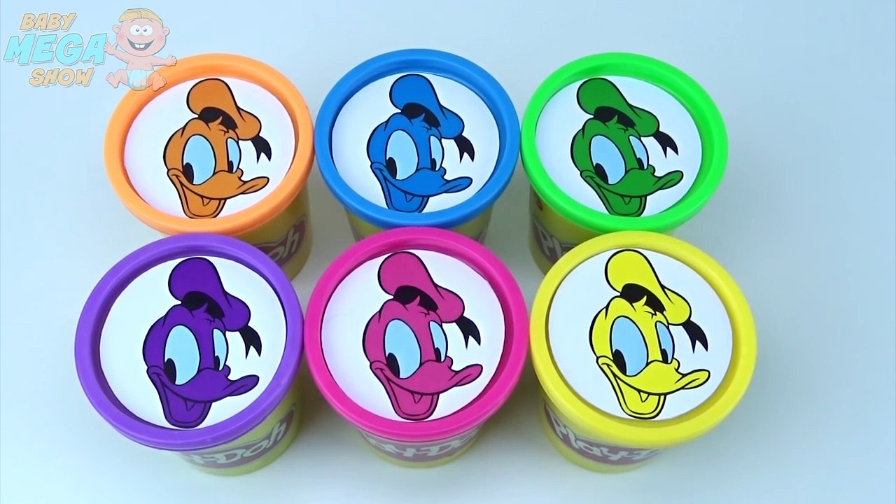 Play Doh Cups Clay Learn Colors Donald Duck Playing Surprise Toys Mickey Mouse Disney Pixar