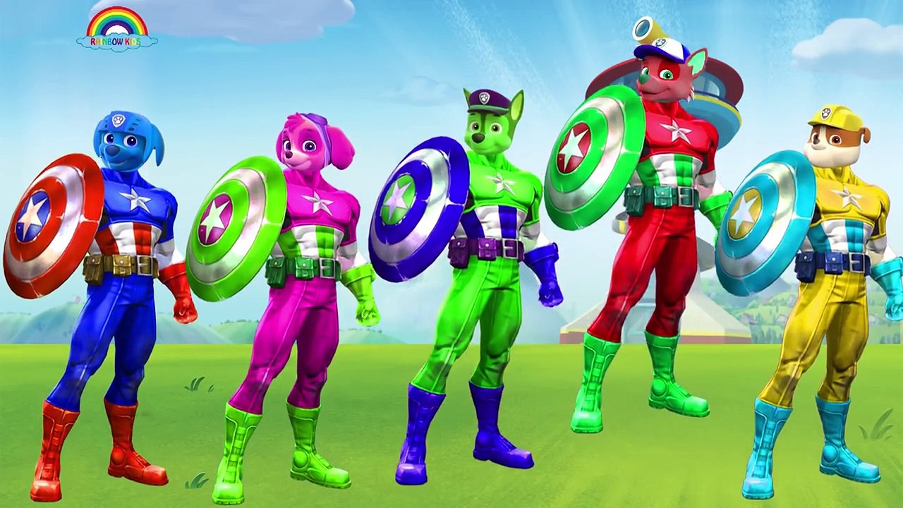 Paw Patrol Captain America Collection Finger Family - Daddy Finger Family Nursery Rhymes Lyrics