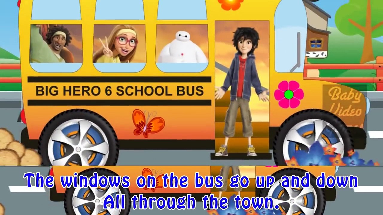 Big Hero 6 Nursery Rhymes Wheels On The Bus Song for Children Disney