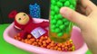Learn Colors Baby Doll Bath Time Teletubbies Po M&Ms & Clay Slime Surprise Toys