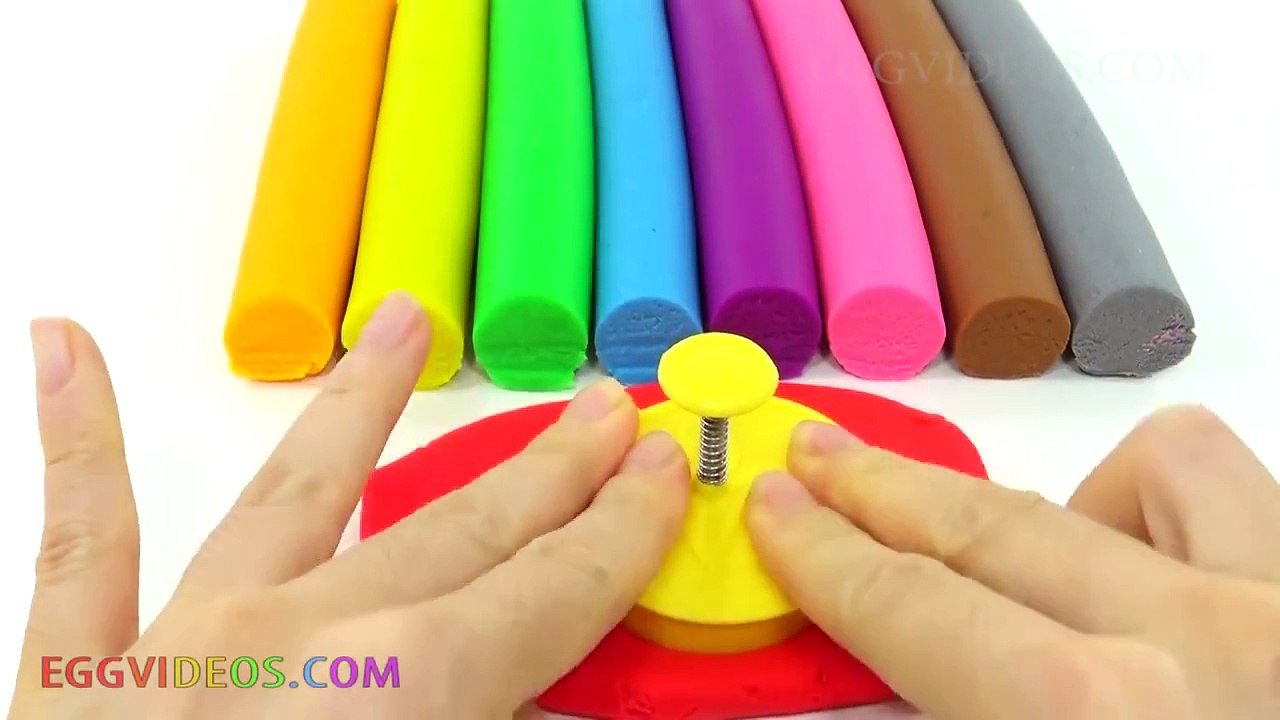 Learn Colors Play Doh Peppa Pig Animal Elephant Pooh Train Fun and Creative for Kids EggVideos.com