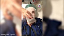Brazilian footballer Alexandre Pato shares face mask treatment