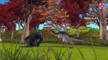 King Kong Vs Dinosaurs Cartoon Short Movie | Most Amazing Wild Animal Attacks | Animals Real Fight