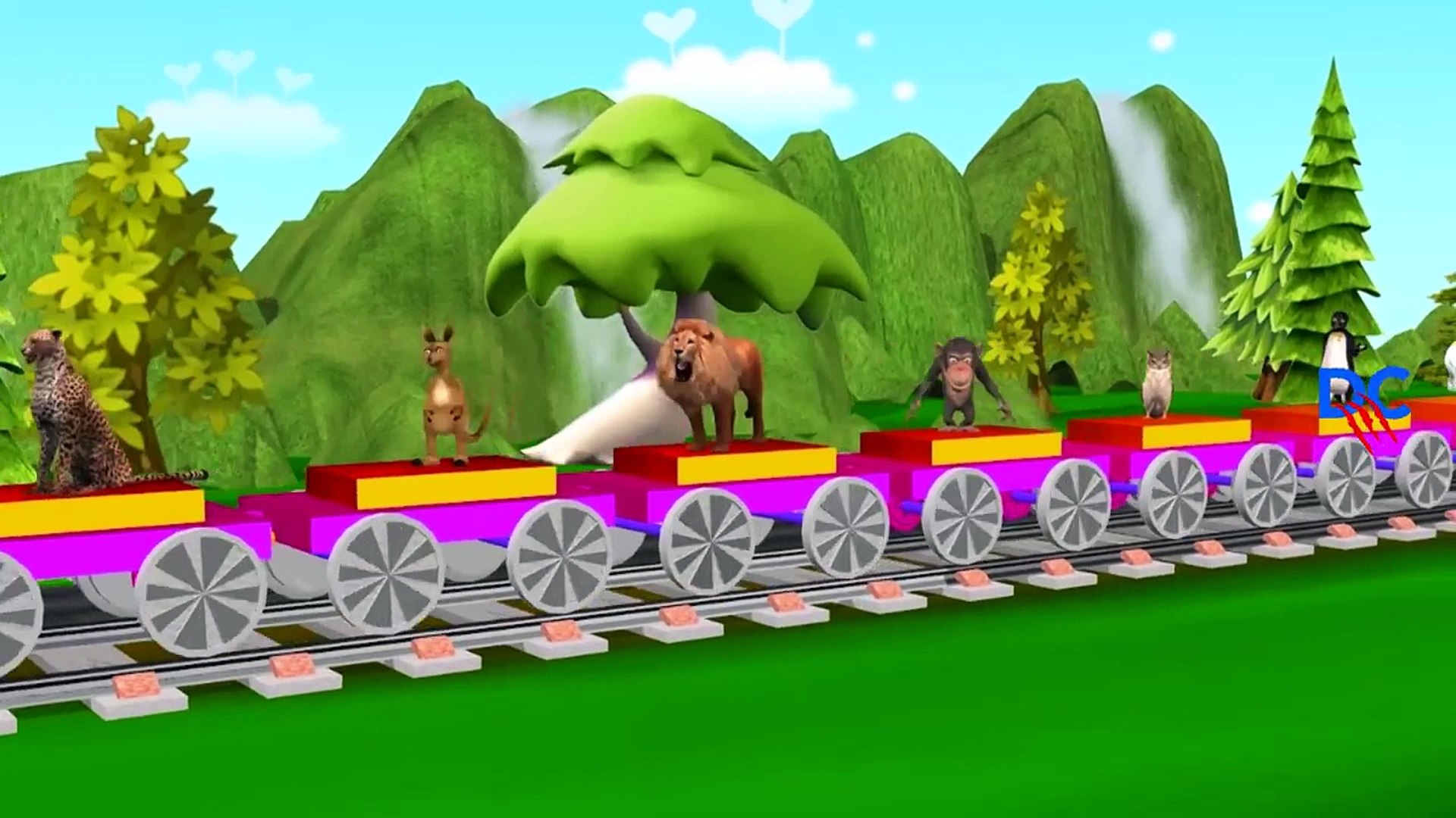 ⁣Animals Cartoons On Train For Kids | Animals Cartoons For Children Train Songs